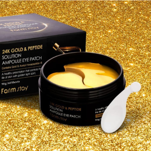 Alternative view of FarmStay 24K Gold & Peptide Solution Ampoule Eye Patch atjaunojoši acu patči