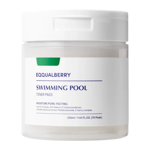EQQUALBERRY Swimming Pool Toner Pads mitrinošas un poru attīrošas plāksnītes sejai