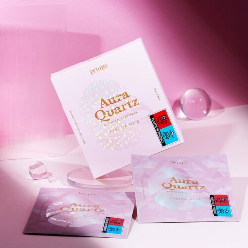 Alternative view of PETITFEE Aura Quartz Hydrogel Face Mask Crystal Rose hidrogela sejas maska