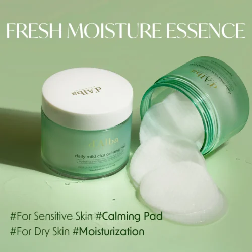 Alternative view of d'Alba Daily Mild Cica Calming Pad nomierinošas plāksnītes sejai