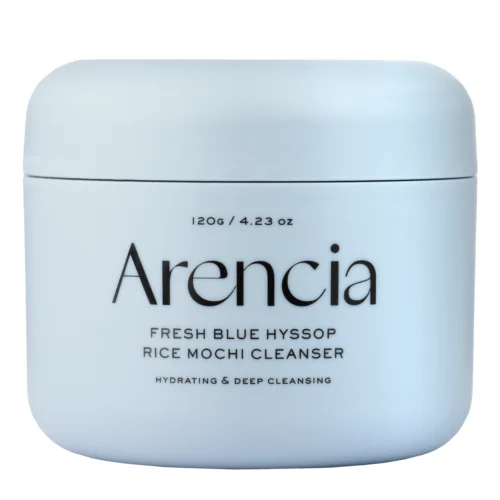 Arencia Fresh Blue Hyssop Rice Mochi Cleanser mitrinošs un dziļi attīrošs līdzeklis sejas mazgāšanai