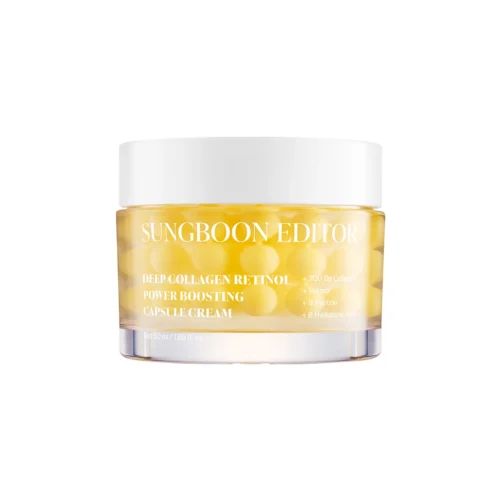 Sungboon Editor Deep Collagen Retinol Power Boosting Capsule Cream kapsulu sejas krēms ar retinolu un kolagēnu