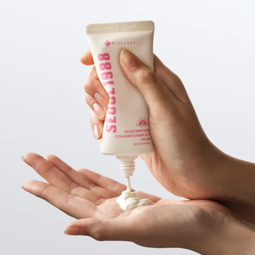 Alternative view of K-SECRET SEOUL 1988 Sun Collagen Complex 7 + Plum SPF50+ viegls saules aizsargkrēms ar kolagēnu