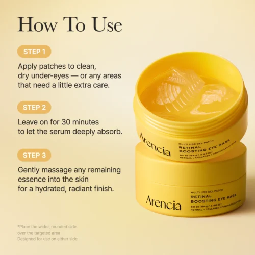 Alternative view of Arencia Retinal Boosting Eye Mask acu patči ar retinālu un peptīdiem